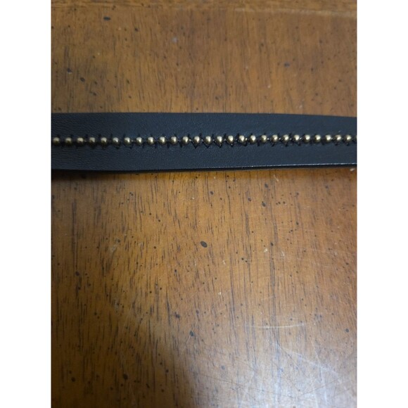 Sergio Renato Black Leather Gold Studded Belt Skinny Size 32 /80 Rare main image 6